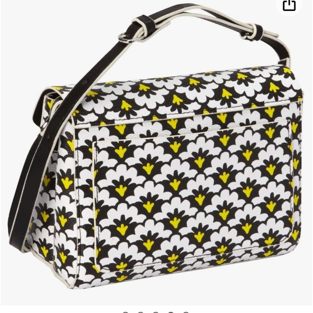 Vera Bradley Scallop Hipster crossbody bag purse Petal Paisley black yellow - Picture 3 of 11